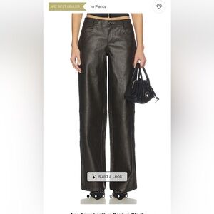 Superdown Sleek Black Faux Leather Pants